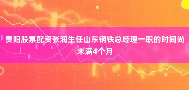 贵阳股票配资张润生任山东钢铁总经理一职的时间尚未满4个月