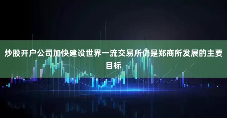 炒股开户公司加快建设世界一流交易所仍是郑商所发展的主要目标